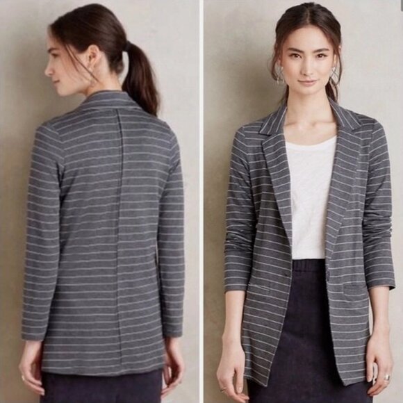 Anthropologie Jackets & Blazers - Anthropologie Dolan Gray Striped Knit Blazer Size XL - like new!